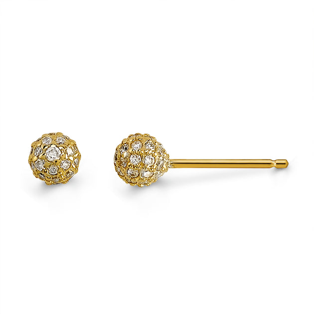 Alice Diamond Pave Stud Earrings - 14K Solid Gold