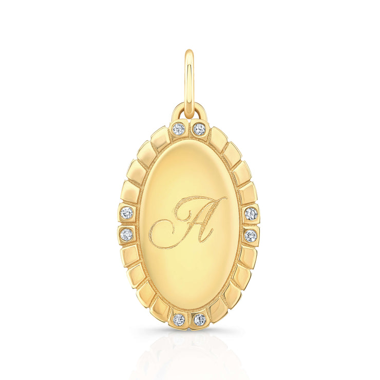 Abby Pendant necklace with 14k gold charm and diamonds