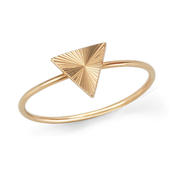 Star Rings With Triangle Design 14K Starburst Triangle Ring | Womens Gold Ring | Alice Pierre